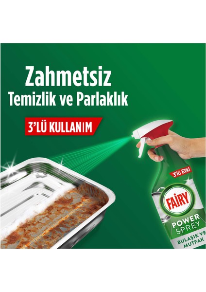 Power Sprey, 3’ü 1 arada, Bulaşıklarınız Ve Mutfağınız Için Zahmetsiz Temizlik Ve Parlaklık, Limon Kokulu, 800ml