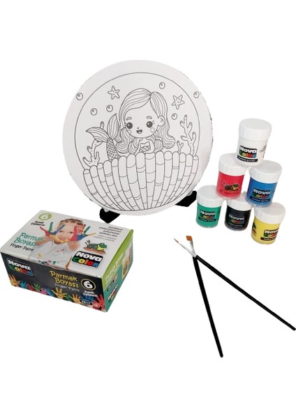 Sanata Başlangıç Çocuklar Için Parmak Boyası Ayaklı Mandala Boyama Seti