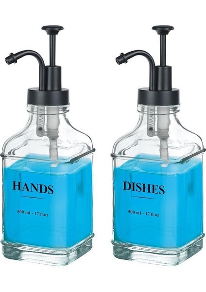 Sıvı Sabunluk Deterjanlık 2'li 500 ml Siyah Başlıklı