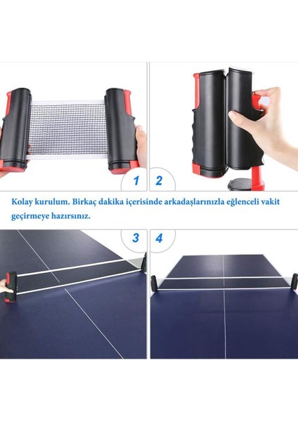 Kornea Store Teleskopik Taşınabilir Kaymaz Ping Pong Masa Tenisi Filesi Aparatı (K246)