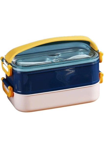 Bento 1600ML Lunchbox Yeni Koleksiyon 2 Katlı Çelik Sefer Tası Yemek Kutusu