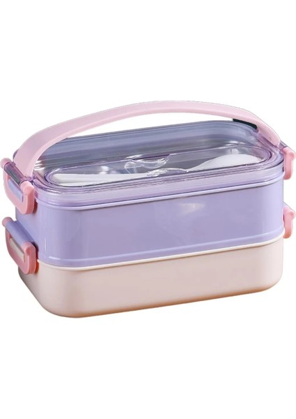 Bento 1600ML Lunchbox Yeni Koleksiyon 2 Katlı Çelik Sefer Tası Yemek Kutusu