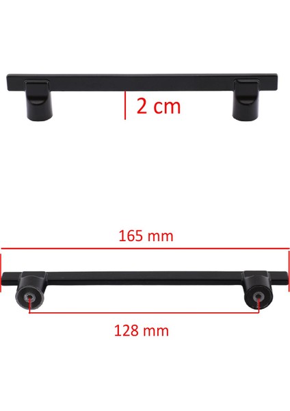 Mobilya Mutfak Dolabı Çekmece Dolap Kapak Kulpu Kulbu Metal 128 mm Siyah Kulp