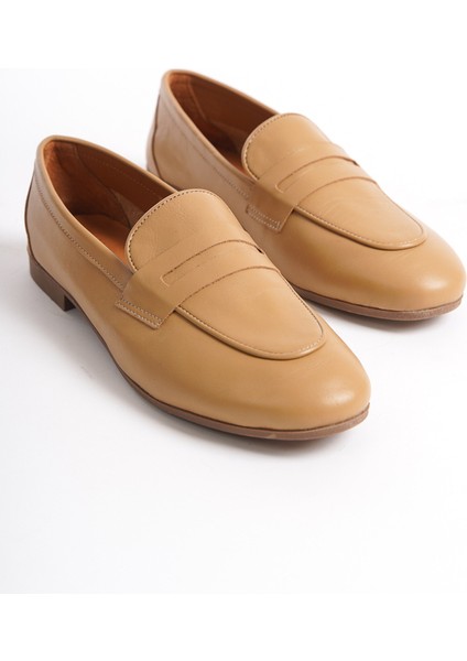 Kadın Deri Loafer & Babet Camel -MCMNG12103-CML