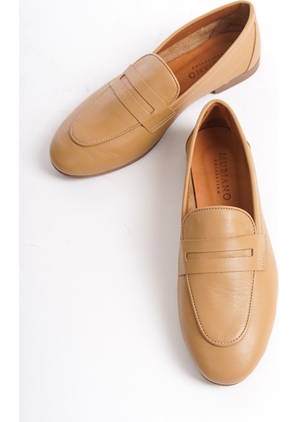 Kadın Deri Loafer & Babet Camel -MCMNG12103-CML