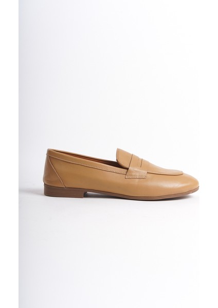 Kadın Deri Loafer & Babet Camel -MCMNG12103-CML