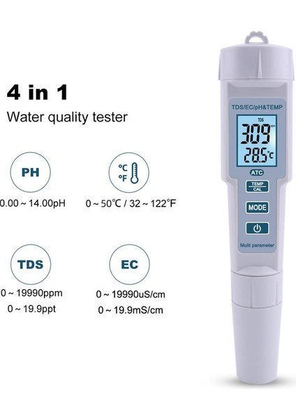PH-686 4'ü 1 Arada Ph Metre Tds Ec ve Sıcaklık Ölçer indirimleri