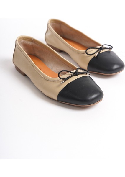 Mubiano Hakiki Deri Collection Kadın Babet Bej -MCMNG2277-BJ