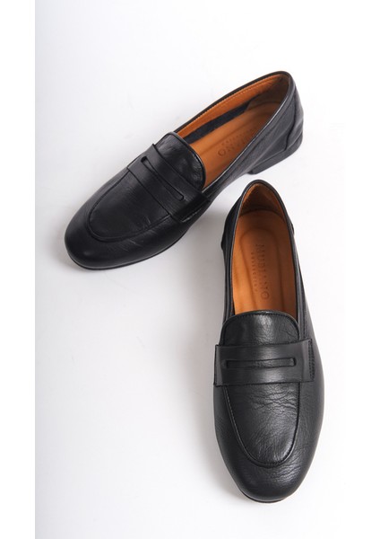 Kadın Deri Loafer & Babet Siyah -MCMNG12103-S modelleri