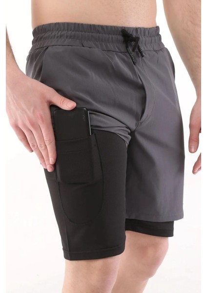 Erkek Running Hızlı Kuruma Micropoly Antrenman Halısaha Fitness Kısa Taytlı Outdoor Şort