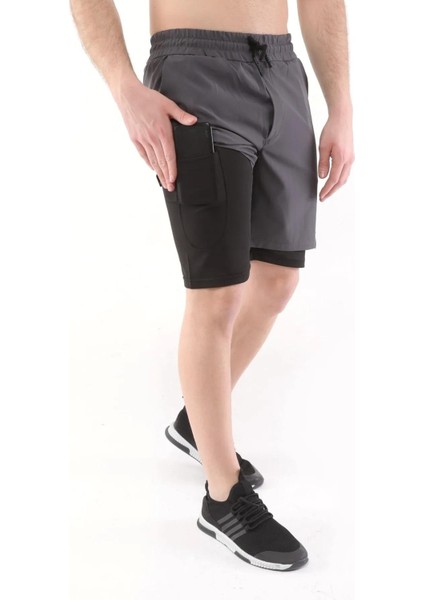 Erkek Running Hızlı Kuruma Micropoly Antrenman Halısaha Fitness Kısa Taytlı Outdoor Şort