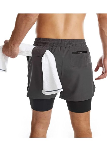 Erkek Running Hızlı Kuruma Micropoly Antrenman Halısaha Fitness Kısa Taytlı Outdoor Şort