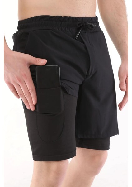 Erkek Running Hızlı Kuruma Micropoly Antrenman Halısaha Fitness Kısa Taytlı Outdoor Şort