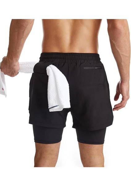 Erkek Running Hızlı Kuruma Micropoly Antrenman Halısaha Fitness Kısa Taytlı Outdoor Şort