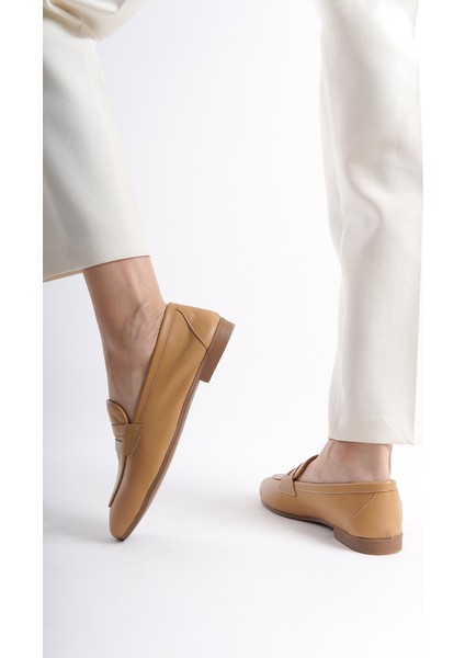 Kadın Deri Loafer & Babet Camel -MCMNG12103-CML modelleri