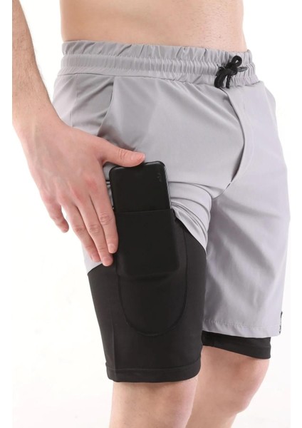 Erkek Running Hızlı Kuruma Micropoly Antrenman Halısaha Fitness Kısa Taytlı Outdoor Şort