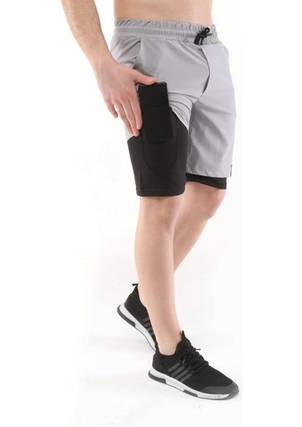 Erkek Running Hızlı Kuruma Micropoly Antrenman Halısaha Fitness Kısa Taytlı Outdoor Şort