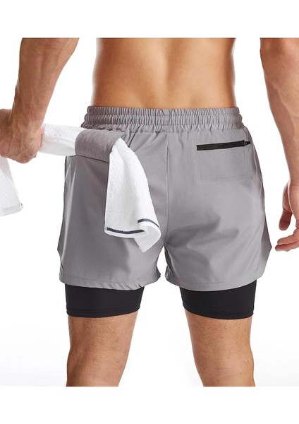 Erkek Running Hızlı Kuruma Micropoly Antrenman Halısaha Fitness Kısa Taytlı Outdoor Şort