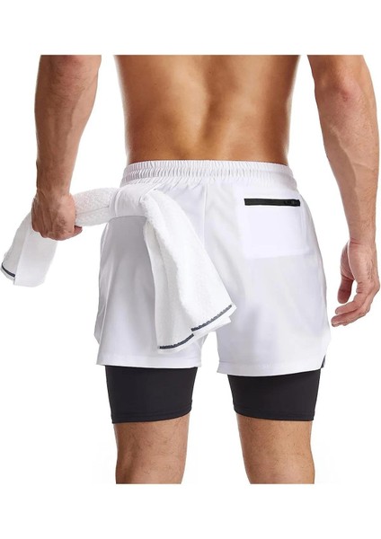 Erkek Running Hızlı Kuruma Micropoly Antrenman Halısaha Fitness Kısa Taytlı Outdoor Şort