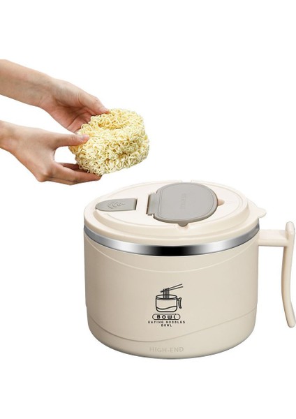 304 Çelik 1350 ml Noodle Makarna Yemek Mama Saklama Kabı Sefertası CIN609BJ