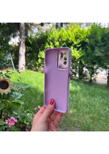 Oppo A94 5g Mor Metal Kamera Korumalı Silikon Kılıf