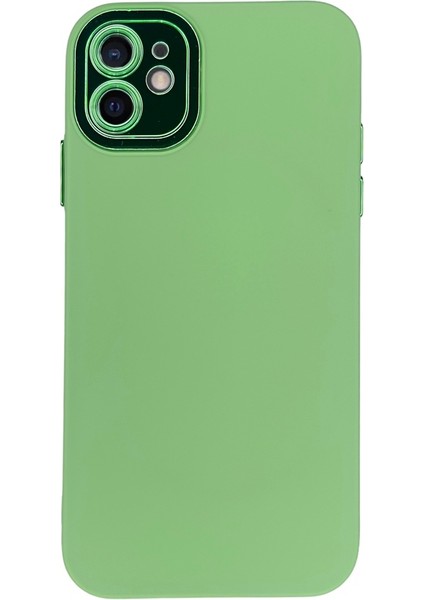 iPhone 11 Yeşil Metal Kamera Korumalı Silikon Kılıf modelleri