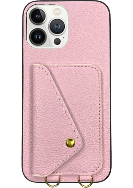 iPhone 13 Pro Max Pembe Askılı ve Cüzdanlı Kılıf modelleri