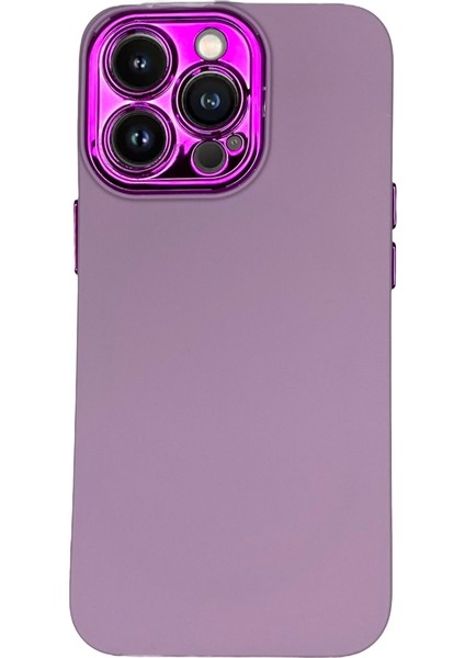 iPhone 13 Pro Mor Metal Kamera Korumalı Silikon Kılıf modelleri