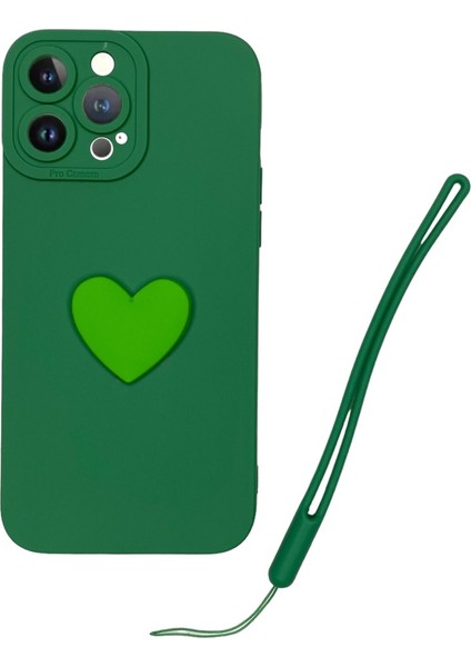 iPhone 13 Pro Max Yeşil Kalp Silikon Kılıf modelleri