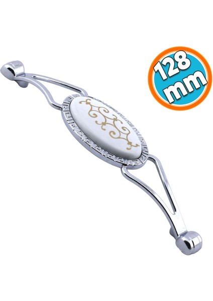 Mobilya Kulp Mutfak Dolabı Çekmece Dolap Kulpları Kapak Kulpu Kulbu Krom Renk 128 mm Metal
