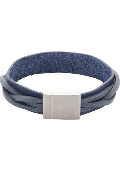 Mavi Deri Örgülü Manyetik Bileklik
