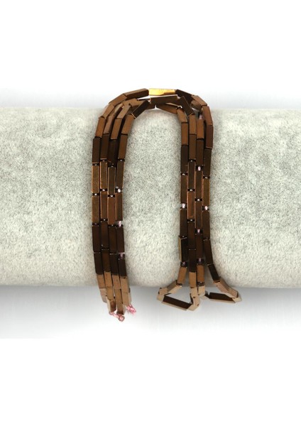 Bakır Renk Hematit Dizi 2 x 8 mm Boru Kesim