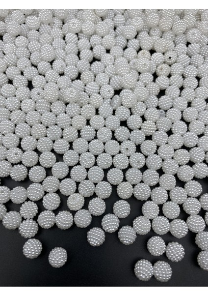 Parçalı BÖĞÜRTLEN,100GR 10MM Beyaz Renk Parçalı Böğürtlen Inci Boncuk,çanta BONCUĞU(~280 Adet) modelleri