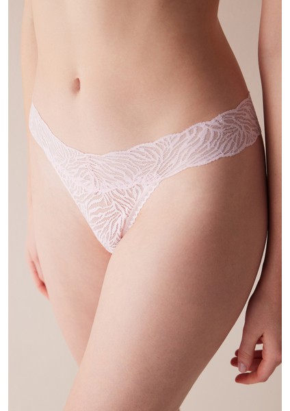 Lacy Elegance Dantel Pembe Tanga Külot