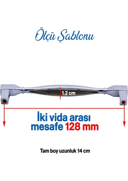 Mobilya Mutfak Dolabı Çekmece Dolap Kulpları Kapak Kulpu Kulbu Krom Renk 128 mm Metal Kare Kulp fiyatları