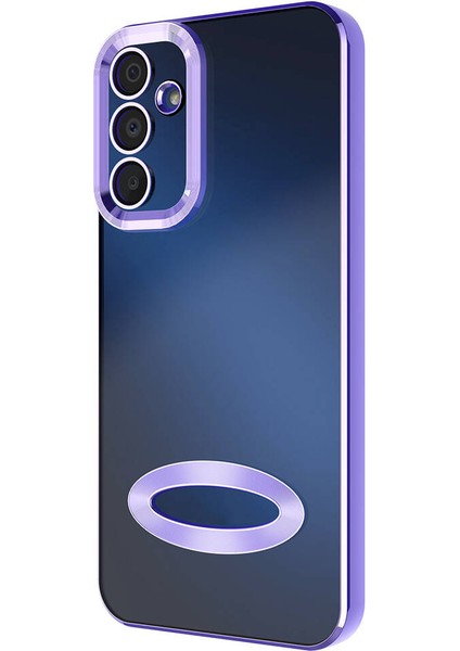 Galaxy A15 Kılıf Kamera Korumalı Logo Gösteren Omega Kapak Lila