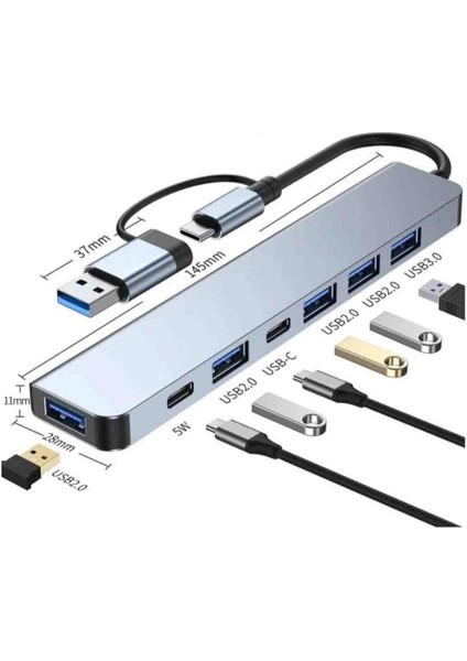 USB Type-C Hub USB Çoğaltıcı 3.0 A Yeni Nesil