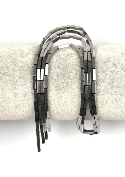 Gümüş Renk Hematit Dizi 2 x 8 mm Boru Kesim