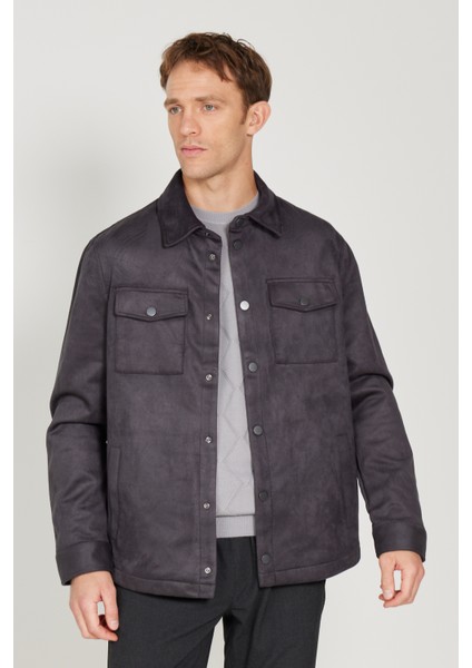 ALTINYILDIZ CLASSICS Erkek Antrasit Standart Fit Normal Kesim Gömlek Yaka Mont fırsatları