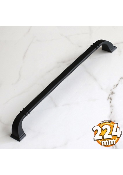 Roma 224 mm Mat Siyah Kulp Metal Mobilya Çekmece Dolap Kapak Mutfak Kulpları Kulbu Dolabı Kulpu