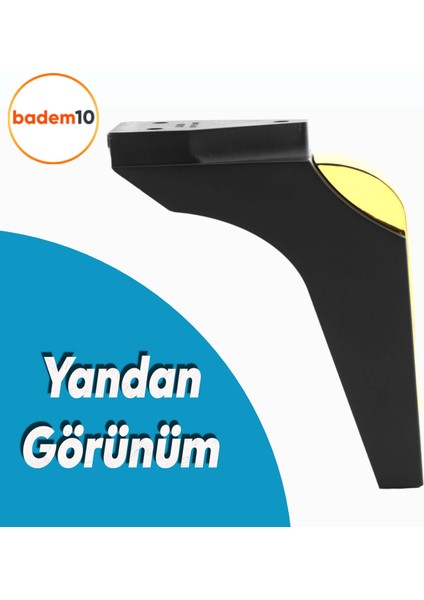 Salkım Mobilya Oturma Grubu Kanepe Sehpa Tv Ünitesi Koltuk Ayağı Baza Ayakları Siyah Altın 16 cm modelleri