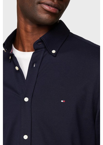 Tommy Hilfiger Organik Pamuklu Slim Fit Gömlek Erkek Gömlek MW0MW30675 Dw5