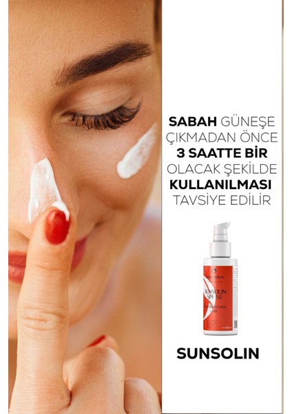Sunsolın SPF50 Spf 50 Yüksek Koruma, Uzun Süre Nem, Yaşlanma ve Leke Karıştı Spf 50 Güneş Kremi 100 ml