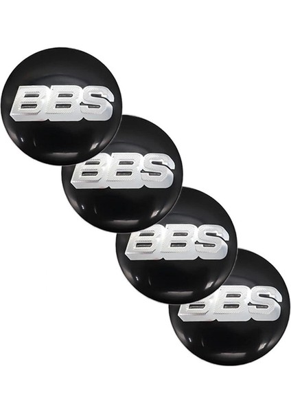 Azertaş Oto Aksesuar Bbs Jant Sticker 64MM 4 Adet 1 Set Jant Arma Logo Siyah Renk