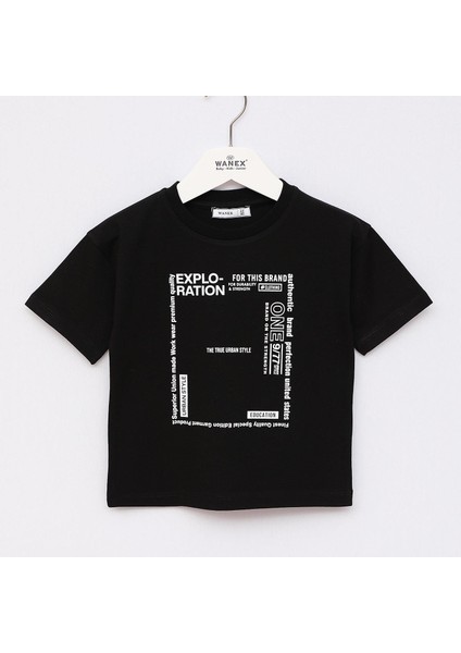 Erkek Çocuk Kısa Kol T-Shirt - 16770 - Siyah