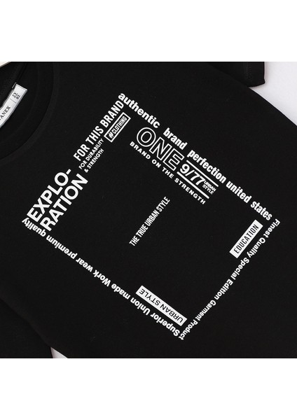 Erkek Çocuk Kısa Kol T-Shirt - 16770 - Siyah