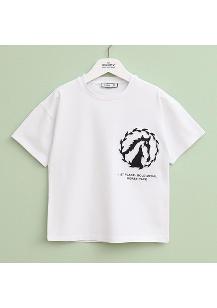 Erkek Çocuk Kısa Kol T-Shirt - 16790 - Beyaz