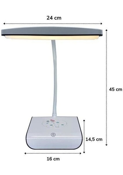 Winnboss Dokunmatik-Şarjlı-3 Farklı Işık Seçenekli-Dimmerli-Desenli Lüks Çocuk Masa Lambası Beyaz 1937