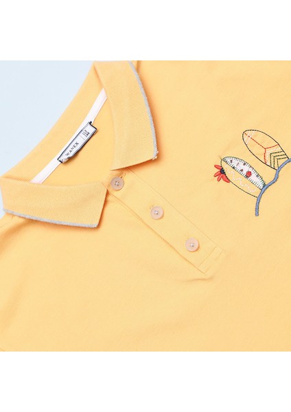 Erkek Çocuk Kısa Kol Polo Yaka T-Shirt - 16858 - Sarı