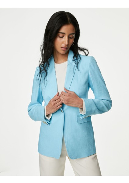 Marks & Spencer Tailored Fit Keten Blazer Ceket